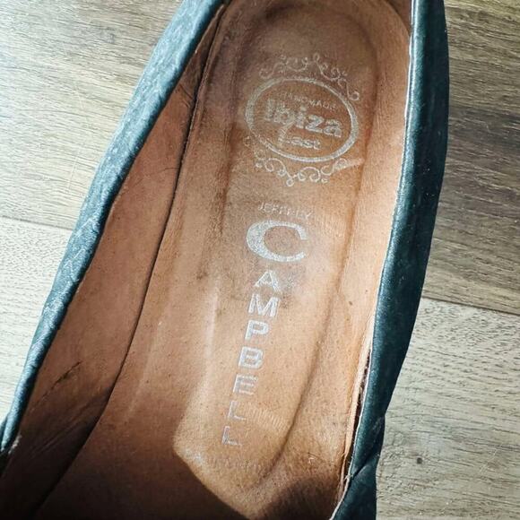 Jeffrey Campbell Black Suede Reptile Print Womens Loafers Size 8.5 - Picture 2 of 10